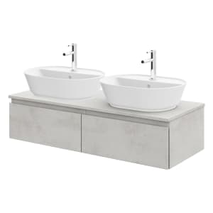 Steinkamp Value Waschtischkonsole 121 cm mit 2 Auszügen, für 2 Waschtische