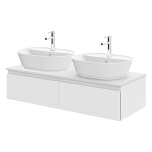 Steinkamp Value Waschtischkonsole 121 cm mit 2 Auszügen, für 2 Waschtische