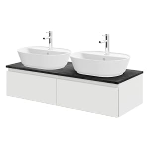 Steinkamp Value Waschtischkonsole 121 cm mit 2 Auszügen, für 2 Waschtische