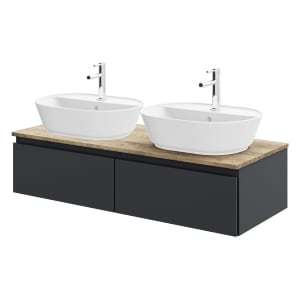 Steinkamp Value Waschtischkonsole 121 cm mit 2 Auszügen, für 2 Waschtische