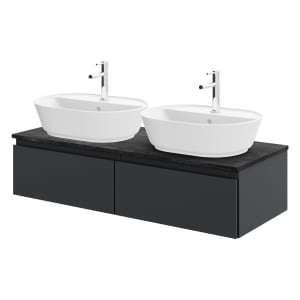 Steinkamp Value Waschtischkonsole 121 cm mit 2 Auszügen, für 2 Waschtische