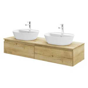 Steinkamp Value Waschtischkonsole 151 cm mit 2 Auszügen, für 2 Waschtische