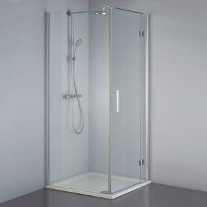 Steinkamp Lifestyle Drehtür mit Seitenwand 120 x 80 cm Anschlag rechts inkl. easypearl, mittig mattiert