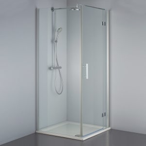 Steinkamp Lifestyle Drehtür mit Seitenwand 100 x 90 cm Anschlag rechts inkl. easypearl, mittig mattiert