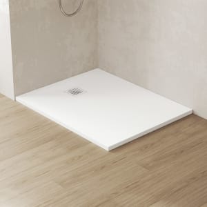 Steinkamp Sense Mineralguss-Duschwanne 100 x 80 mit rutschhemmender Struktur inkl. Ablaufabdeckung