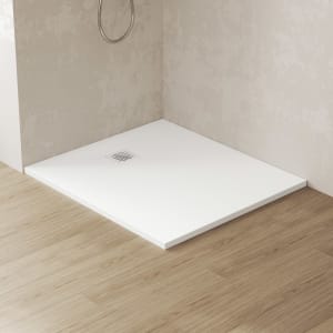 Steinkamp Sense Mineralguss-Duschwanne 100 x 90 mit rutschhemmender Struktur inkl. Ablaufabdeckung