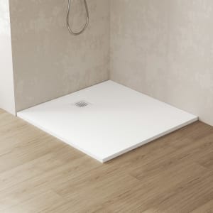 Steinkamp Sense Mineralguss-Duschwanne 100 x 100 mit rutschhemmender Struktur inkl. Ablaufabdeckung