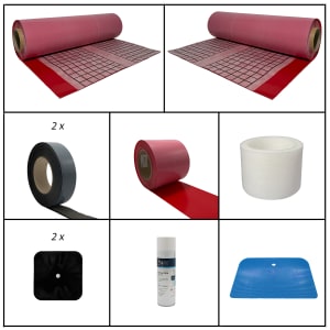 Sturotec selbstklebendes Abdichtungsset für Wandabdichtung U-Einbau; Umlaufende Wannenlänge bis 3,3 m, Wandhöhe bis 2,5 m