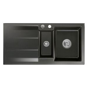 Systemceram Keradomo Genea 100 Einbauspüle mit Handbetätigung und Hahnlochbohrung B