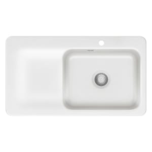 Systemceram Keradomo Juna 90 F Einbauspüle rechts für flächenbündigen Einbau mit Handbetätigung