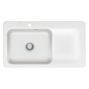 Systemceram Keradomo Juna 90 F Einbauspüle links für flächenbündigen Einbau mit Handbetätigung, mit CLEANPLUS