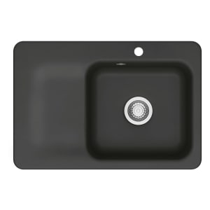 Systemceram Keradomo Juna 75 F Einbauspüle rechts für flächenbündigen Einbau mit Handbetätigung