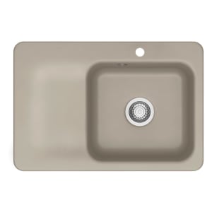 Systemceram Keradomo Juna 75 F Einbauspüle rechts für flächenbündigen Einbau mit Excenterbetätigung