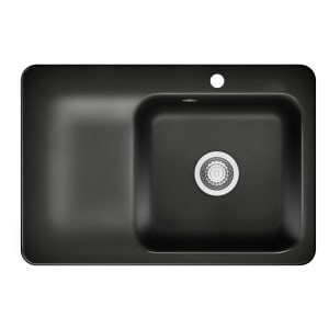 Systemceram Keradomo Juna 75 F Einbauspüle rechts für flächenbündigen Einbau mit Excenterbetätigung