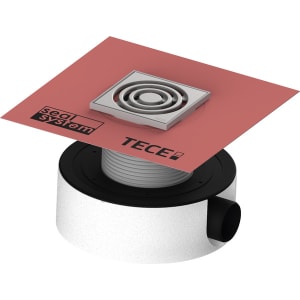 TECE TECEdrainpoint S 114 Ablaufset superflach mit werkseitig angebrachter Seal System Dichtmanschette
