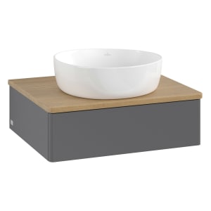 Villeroy & Boch Antao Waschbeckenunterschrank, 60 x 19 cm, 1 Auszug, Front ohne Struktur, ohne Hahnloch