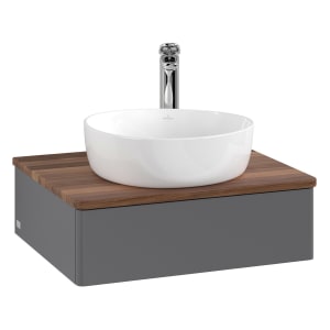 Villeroy & Boch Antao Waschbeckenunterschrank, 60 x 19 cm, 1 Auszug, Front ohne Struktur, mit Hahnloch