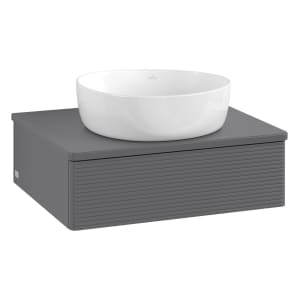 Villeroy & Boch Antao Waschbeckenunterschrank, 60 x 19 cm, 1 Auszug, Front mit Struktur, ohne Hahnloch