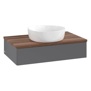 Villeroy & Boch Antao Waschbeckenunterschrank, 80 x 19 cm, 1 Auszug, Front ohne Struktur, ohne Hahnloch