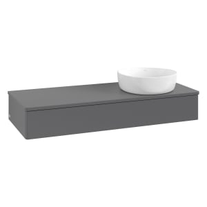 Villeroy & Boch Antao Waschbeckenunterschrank, 120 x 19 cm, 1 Auszug mit LED-Licht, Front ohne Struktur, ohne Hahnloch, für Waschtisch rechts