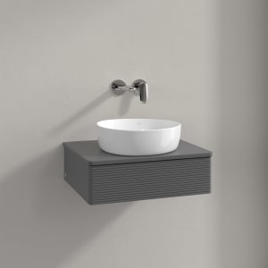 Villeroy & Boch Antao Waschbeckenunterschrank, 60 x 19 cm, 1 Auszug, Front mit Struktur, mit Hahnloch