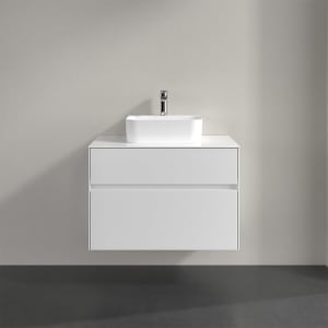 Villeroy & Boch Collaro Waschtischunterschrank 80 x 50 cm, mit 2 Auszügen und LED-Beleuchtung für Finion Waschtisch