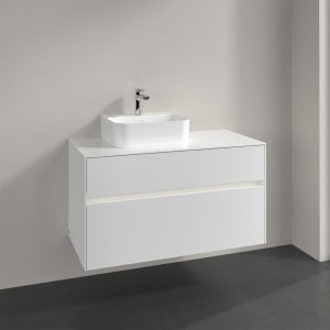 Villeroy & Boch Collaro Waschtischunterschrank 100 x 50 cm, mit 2 Auszügen und LED-Beleuchtung für Finion Waschtisch