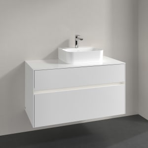 Villeroy & Boch Collaro Waschtischunterschrank 100 x 50 cm, mit 2 Auszügen und LED-Beleuchtung für Finion Waschtisch