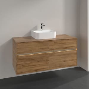 Villeroy & Boch Collaro Waschtischunterschrank 120 x 50 cm, mit 4 Auszügen und LED-Beleuchtung für Finion Waschtisch