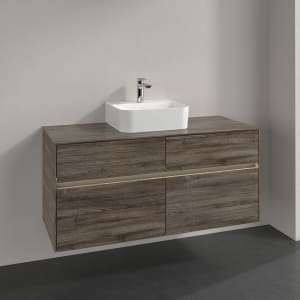 Villeroy & Boch Collaro Waschtischunterschrank 120 x 50 cm, mit 4 Auszügen und LED-Beleuchtung für Finion Waschtisch