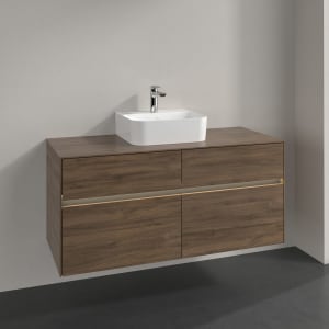 Villeroy & Boch Collaro Waschtischunterschrank 120 x 50 cm, mit 4 Auszügen und LED-Beleuchtung für Finion Waschtisch