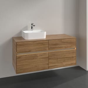 Villeroy & Boch Collaro Waschtischunterschrank 120 x 50 cm, mit 4 Auszügen und LED-Beleuchtung für Finion Waschtisch