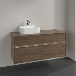 Villeroy & Boch Collaro Waschtischunterschrank 120 x 50 cm, mit 4 Auszügen und LED-Beleuchtung für Finion Waschtisch