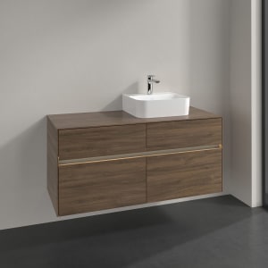 Villeroy & Boch Collaro Waschtischunterschrank 120 x 50 cm, mit 4 Auszügen und LED-Beleuchtung für Finion Waschtisch