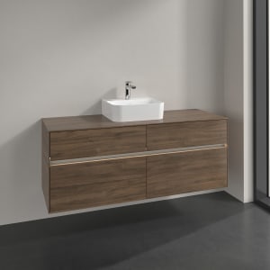 Villeroy & Boch Collaro Waschtischunterschrank 140 x 50 cm, mit 4 Auszügen und LED-Beleuchtung für Finion Waschtisch