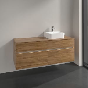 Villeroy & Boch Collaro Waschtischunterschrank 140 x 50 cm, mit 4 Auszügen und LED-Beleuchtung für Finion Waschtisch