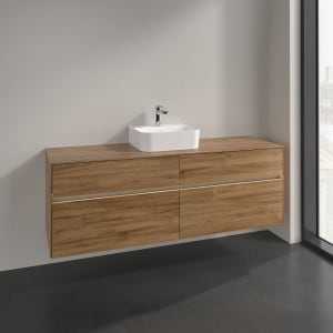 Villeroy & Boch Collaro Waschtischunterschrank 160 x 50 cm, mit 4 Auszügen und LED-Beleuchtung für Finion Waschtisch