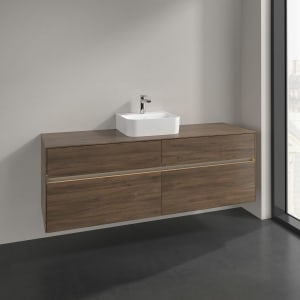 Villeroy & Boch Collaro Waschtischunterschrank 160 x 50 cm, mit 4 Auszügen und LED-Beleuchtung für Finion Waschtisch