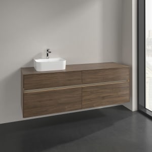 Villeroy & Boch Collaro Waschtischunterschrank 160 x 50 cm, mit 4 Auszügen und LED-Beleuchtung für Finion Waschtisch