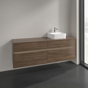 Villeroy & Boch Collaro Waschtischunterschrank 160 x 50 cm, mit 4 Auszügen und LED-Beleuchtung für Finion Waschtisch