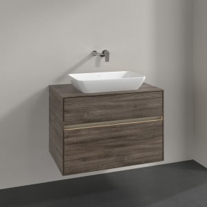 Villeroy & Boch Collaro Waschtischunterschrank 80 x 50 cm, mit 2 Auszügen und LED-Beleuchtung für Venticello Waschtisch
