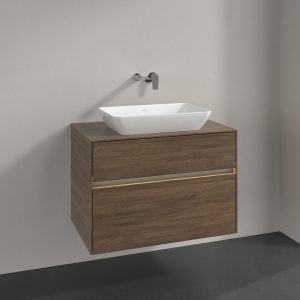 Villeroy & Boch Collaro Waschtischunterschrank 80 x 50 cm, mit 2 Auszügen und LED-Beleuchtung für Venticello Waschtisch