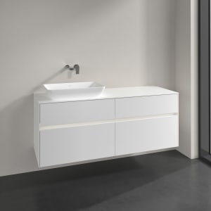Villeroy & Boch Collaro Waschtischunterschrank 140 x 50 cm, mit 4 Auszügen und LED-Beleuchtung für Venticello Waschtisch
