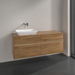 Villeroy & Boch Collaro Waschtischunterschrank 140 x 50 cm, mit 4 Auszügen und LED-Beleuchtung für Venticello Waschtisch