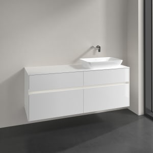 Villeroy & Boch Collaro Waschtischunterschrank 140 x 50 cm, mit 4 Auszügen und LED-Beleuchtung für Venticello Waschtisch
