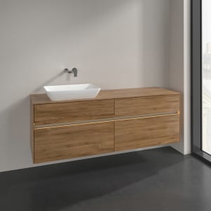 Villeroy & Boch Collaro Waschtischunterschrank 160 x 50 cm, mit 4 Auszügen und LED-Beleuchtung für Venticello Waschtisch