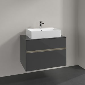 Villeroy & Boch Collaro Waschtischunterschrank 80 x 50 cm, mit 2 Auszügen und LED-Beleuchtung