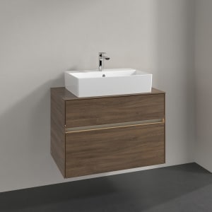 Villeroy & Boch Collaro Waschtischunterschrank 80 x 50 cm, mit 2 Auszügen und LED-Beleuchtung