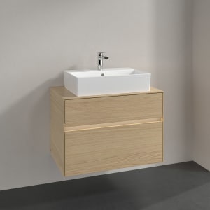 Villeroy & Boch Collaro Waschtischunterschrank 80 x 50 cm, mit 2 Auszügen und LED-Beleuchtung