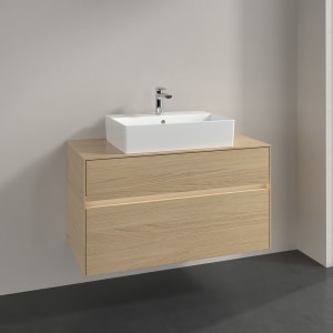 Villeroy & Boch Collaro Waschtischunterschrank 100 x 50 cm, mit 2 Auszügen und LED-Beleuchtung